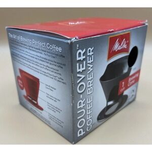 Melitta #2 1 Cup Black Pour-Over Coffee Brewing Cone W Sample Filters - Open Box